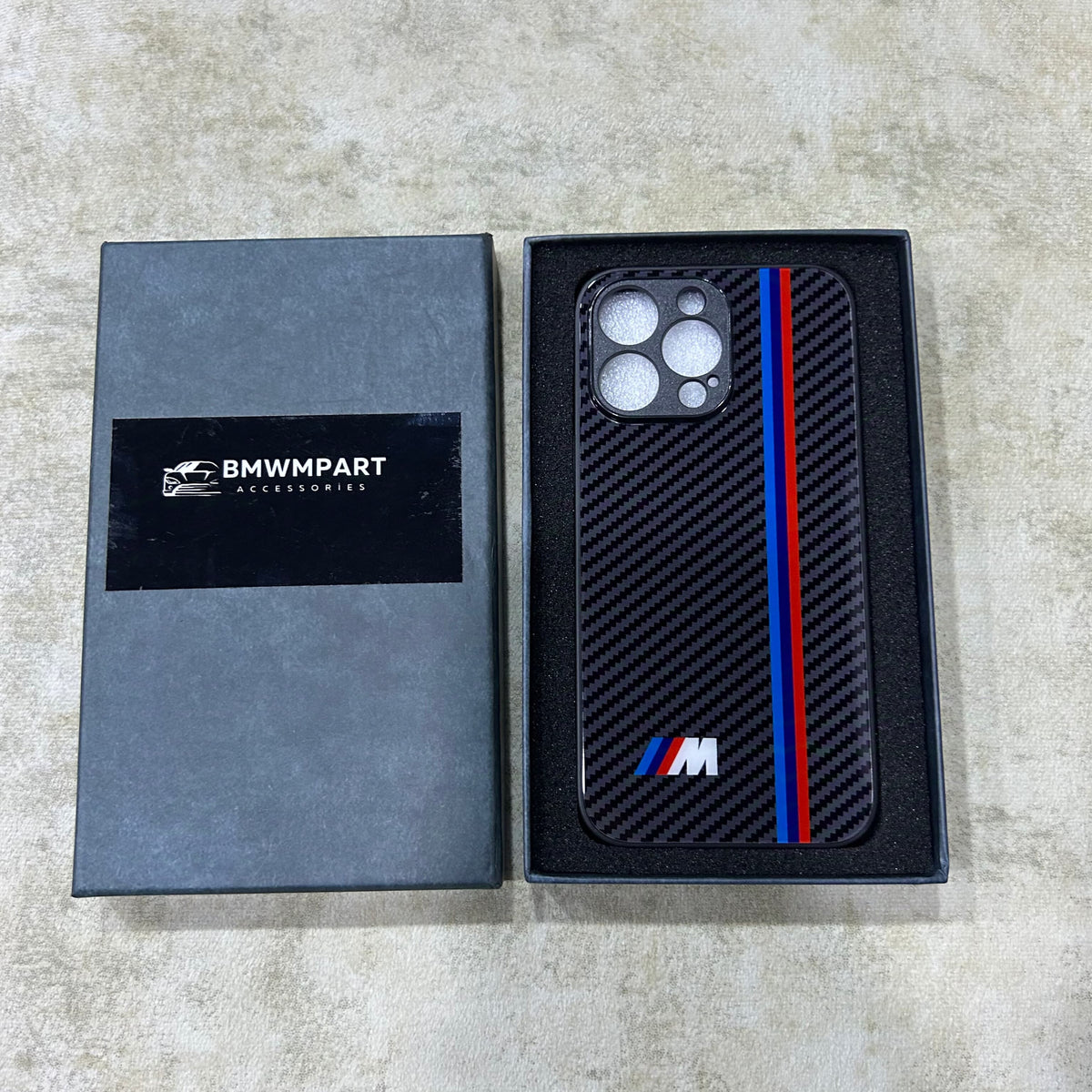 BMW M Glass Carbon Look Fiber Case