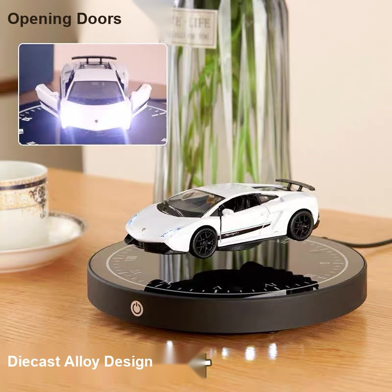 Supercar floating car model in White with opening doors