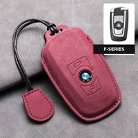 BMW Leather Key Fob Cover - Suede Case for F-Series & G-Series Smart Keys