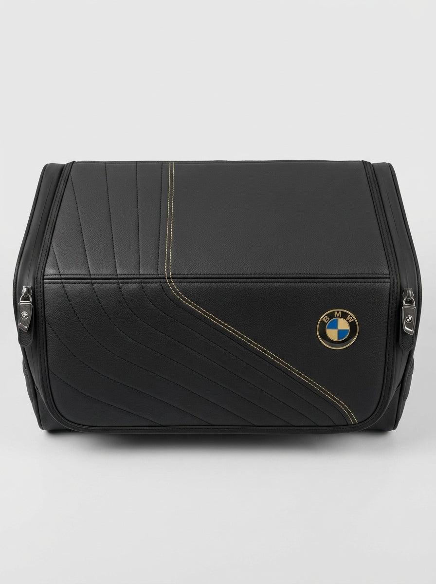 BMW Foldable Leather Trunk Organizer Box - Premium Cargo Storage Case