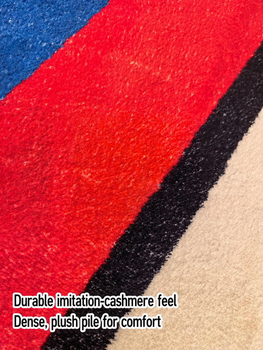 BMW M Stripe Shaped Area Rug - Plush Anti-Slip Floor Mat