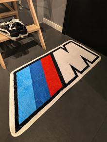 BMW M Stripe Shaped Area Rug - Plush Anti-Slip Floor Mat