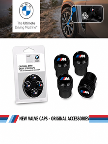 BMW M Aluminum Alloy Tire Valve Stem Caps - Set of 4