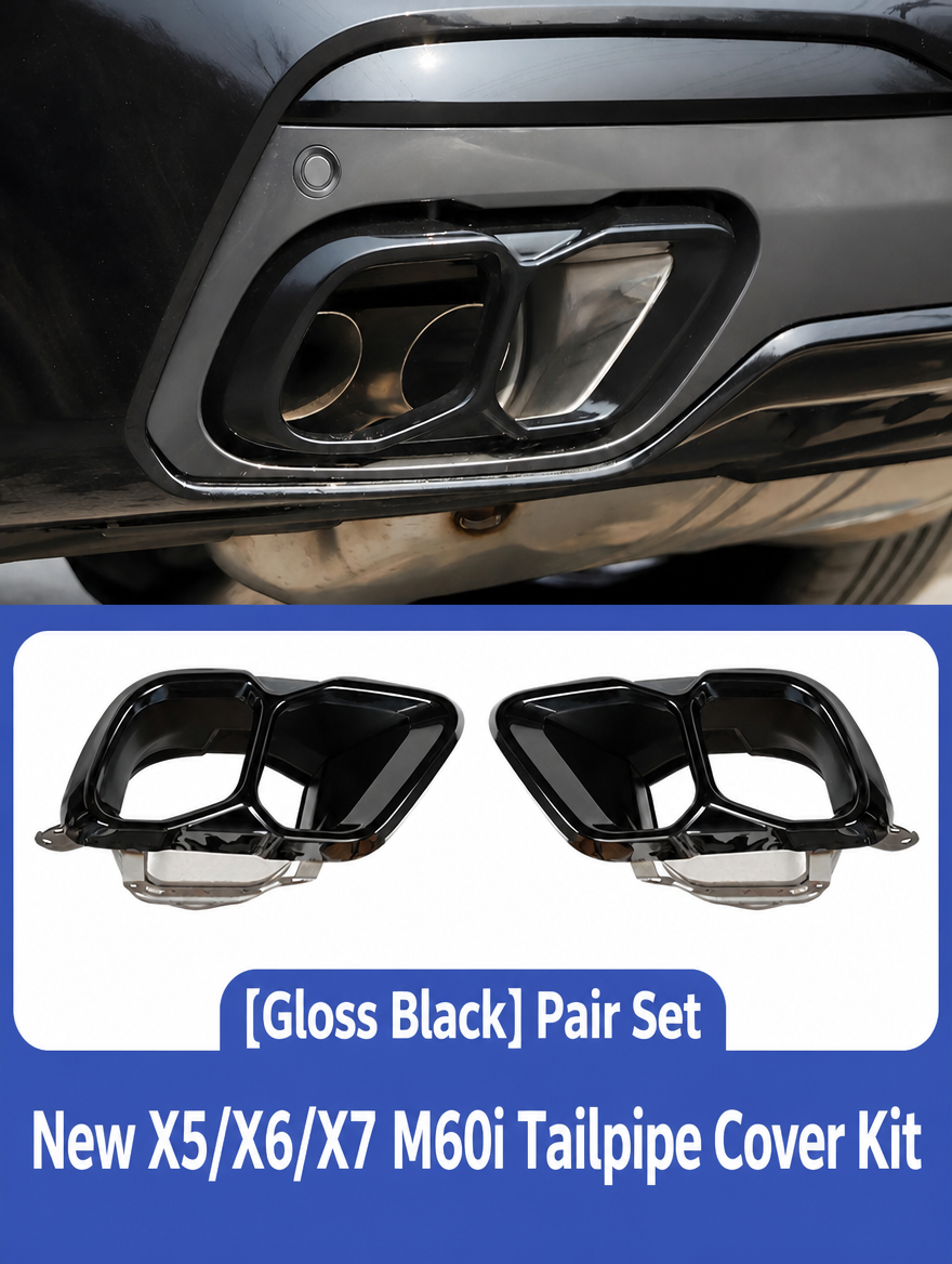 BMW Exhaust Tail Throat Cover - X3/X4/X5/X6/X7 Chrome Trim Kit