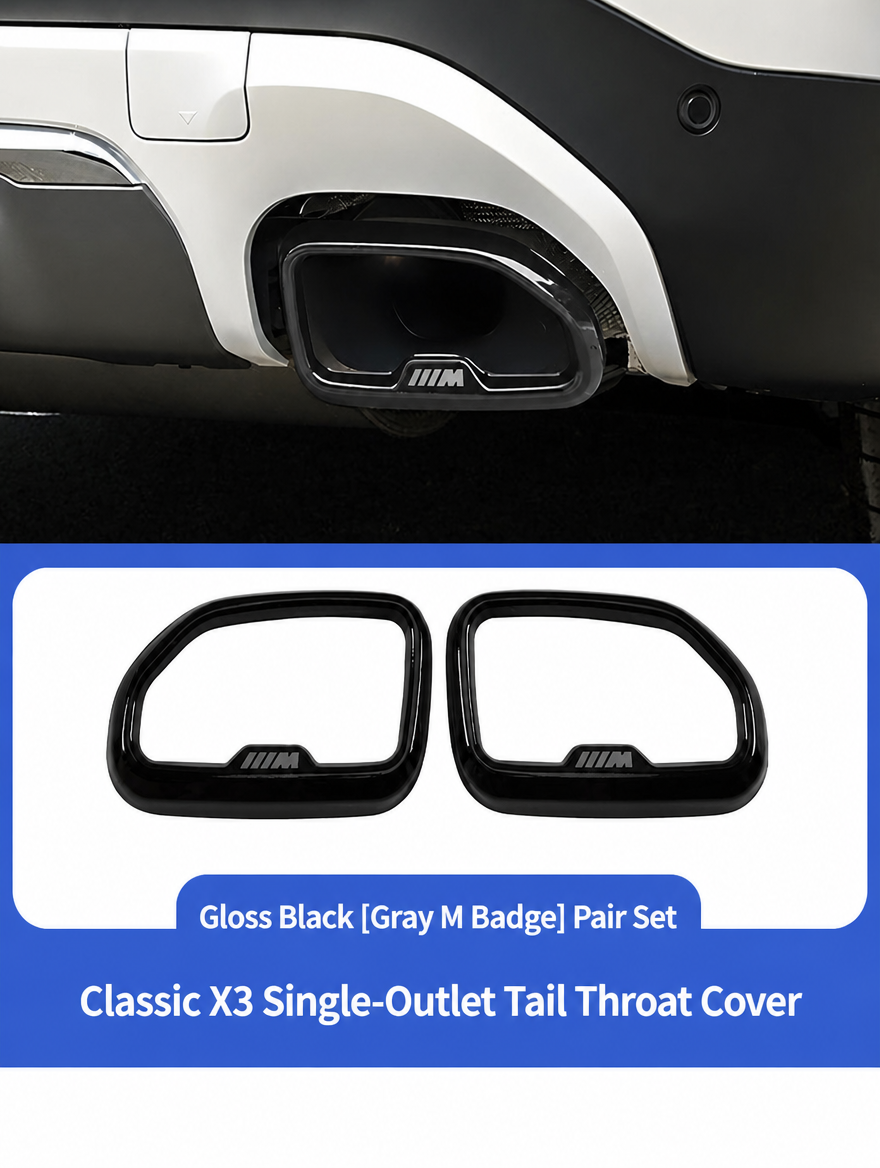 BMW Exhaust Tail Throat Cover - X3/X4/X5/X6/X7 Chrome Trim Kit