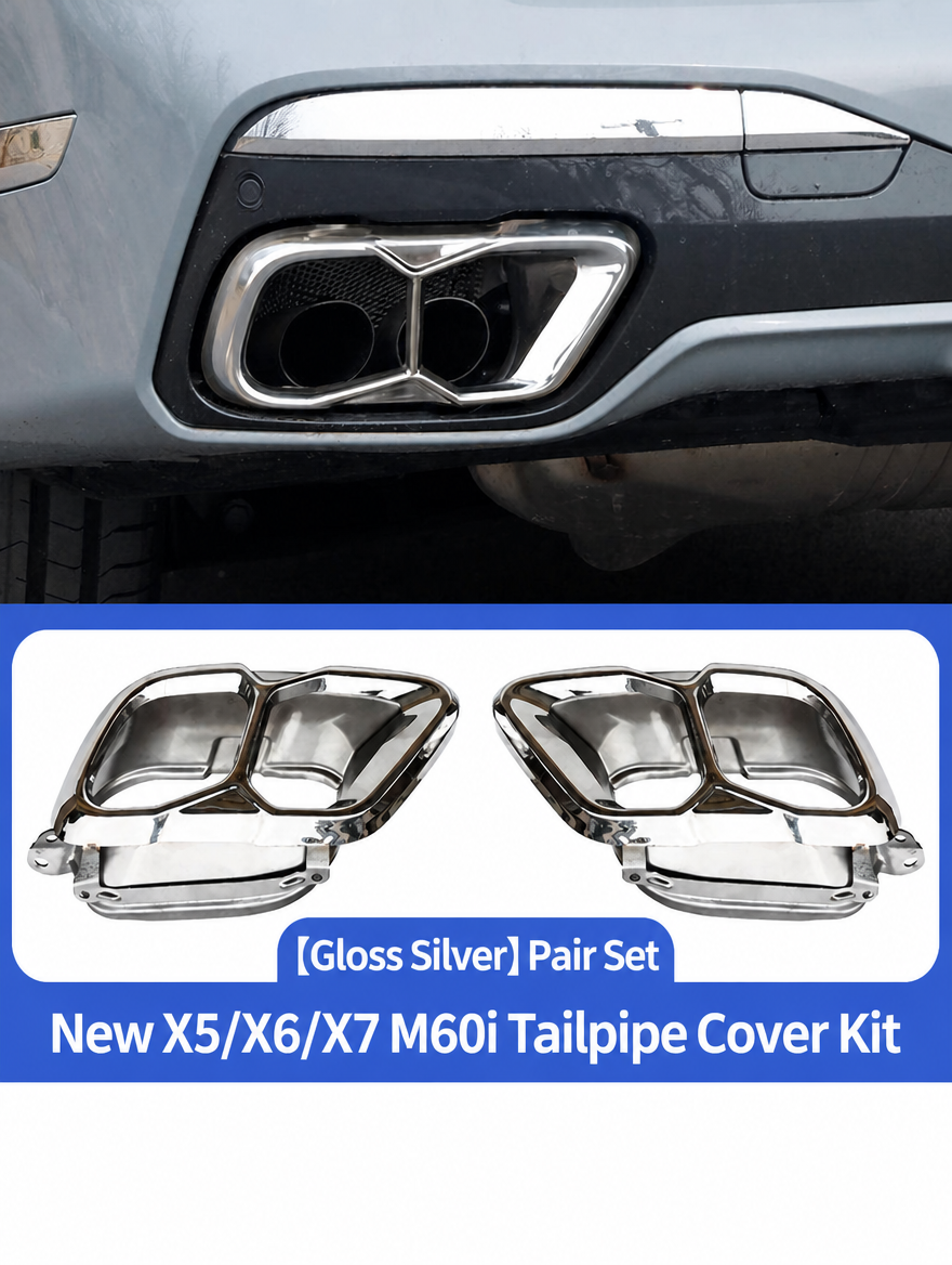 BMW Exhaust Tail Throat Cover - X3/X4/X5/X6/X7 Chrome Trim Kit