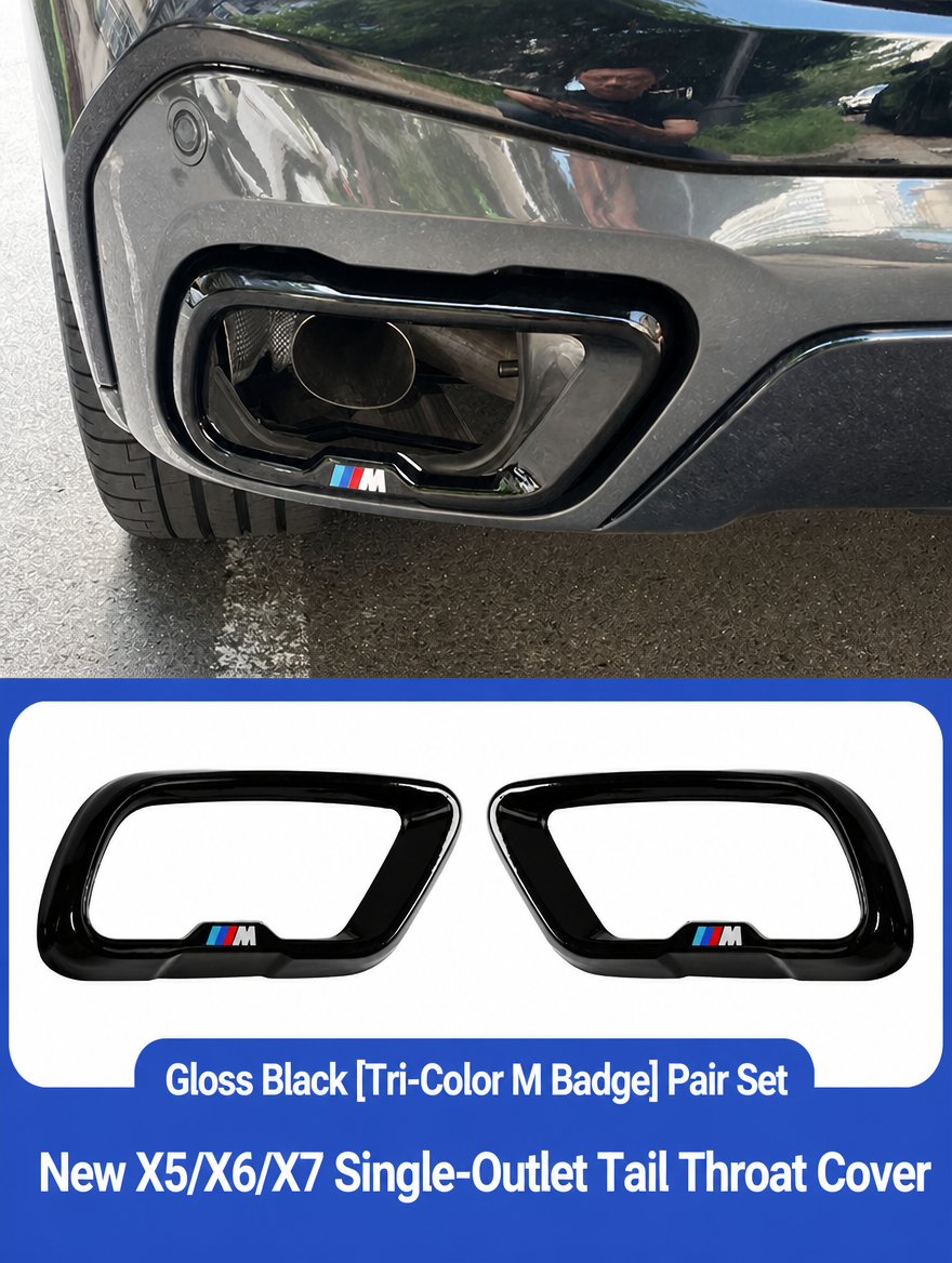 BMW Exhaust Tail Throat Cover - X3/X4/X5/X6/X7 Chrome Trim Kit