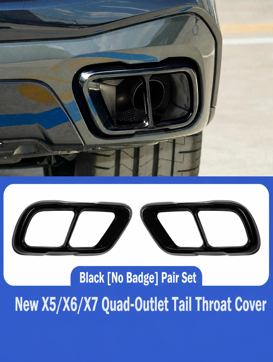 BMW Exhaust Tail Throat Cover - X3/X4/X5/X6/X7 Chrome Trim Kit