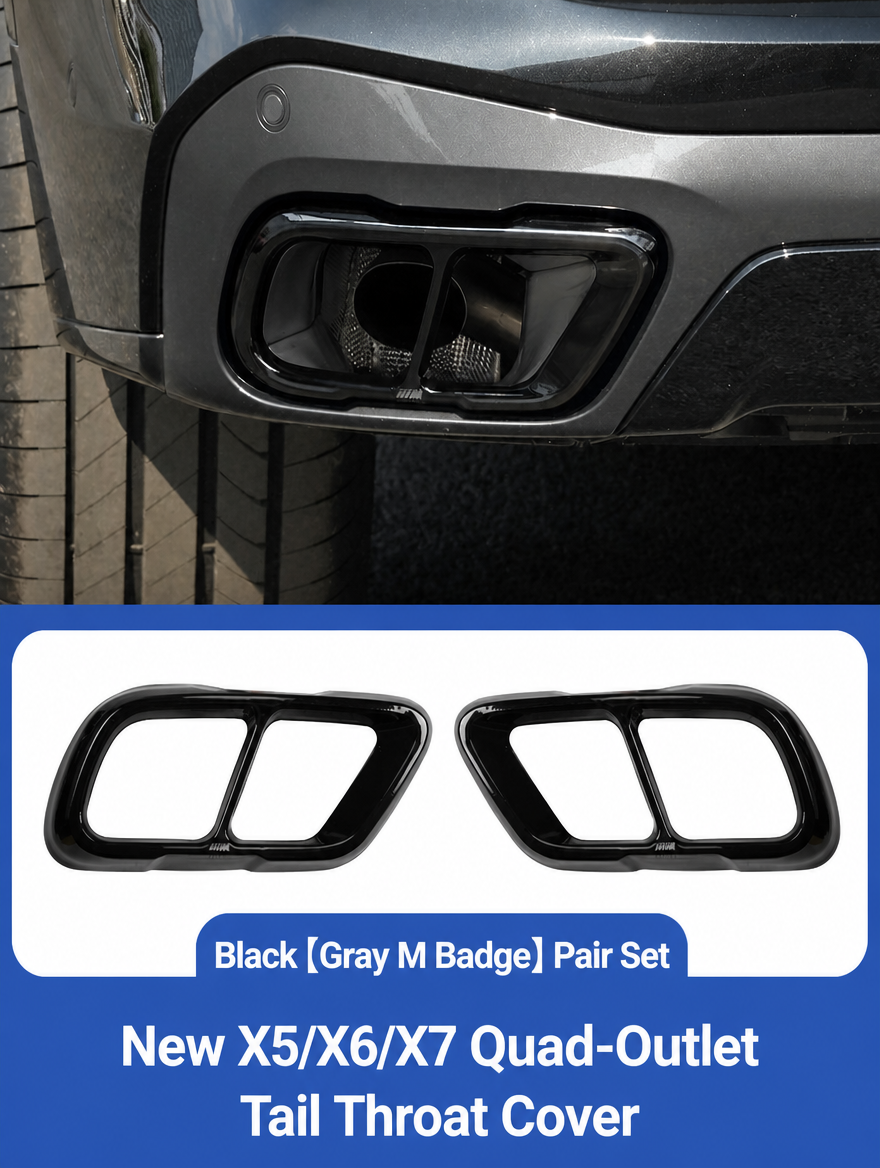 BMW Exhaust Tail Throat Cover - X3/X4/X5/X6/X7 Chrome Trim Kit