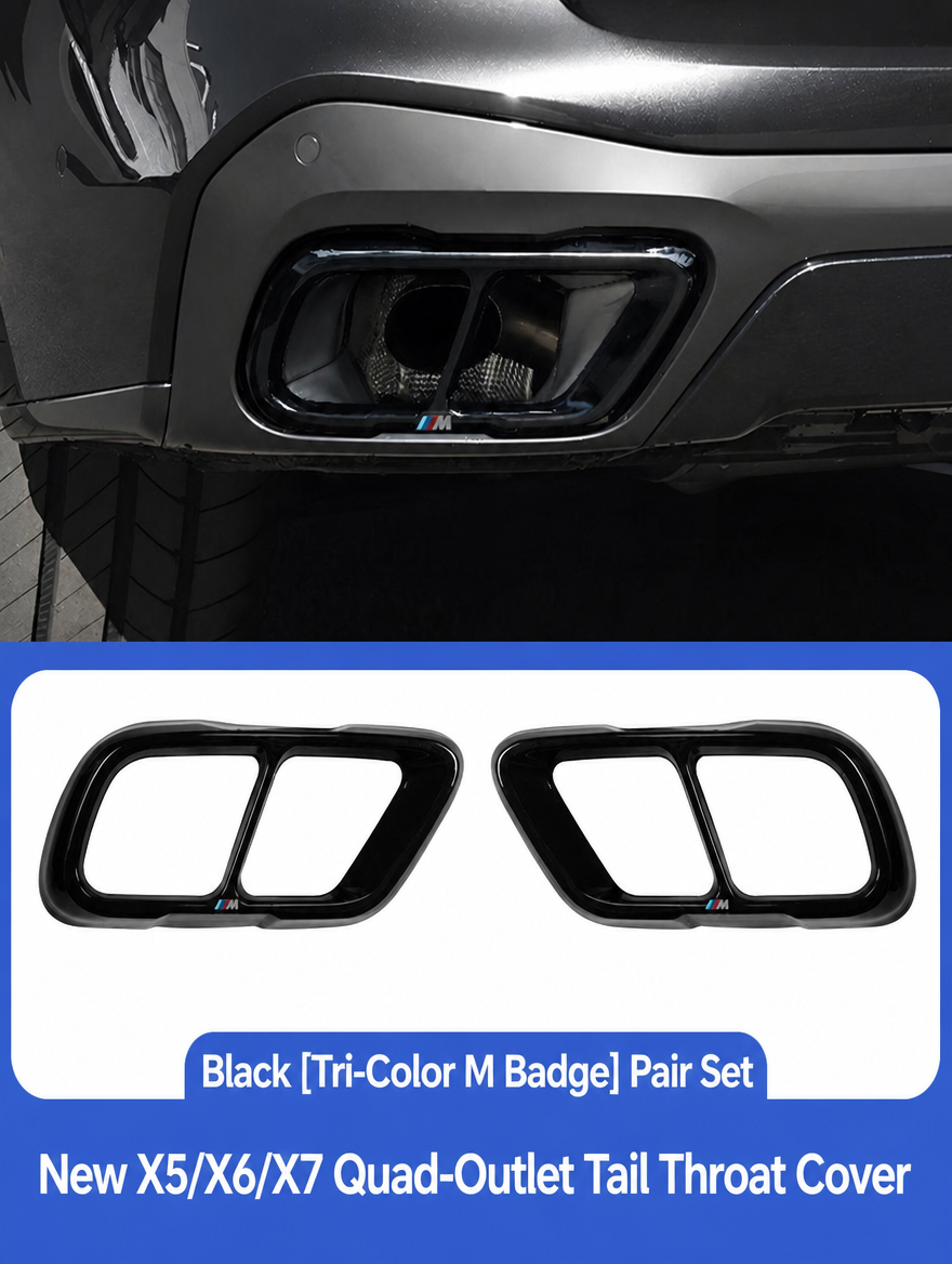 BMW Exhaust Tail Throat Cover - X3/X4/X5/X6/X7 Chrome Trim Kit