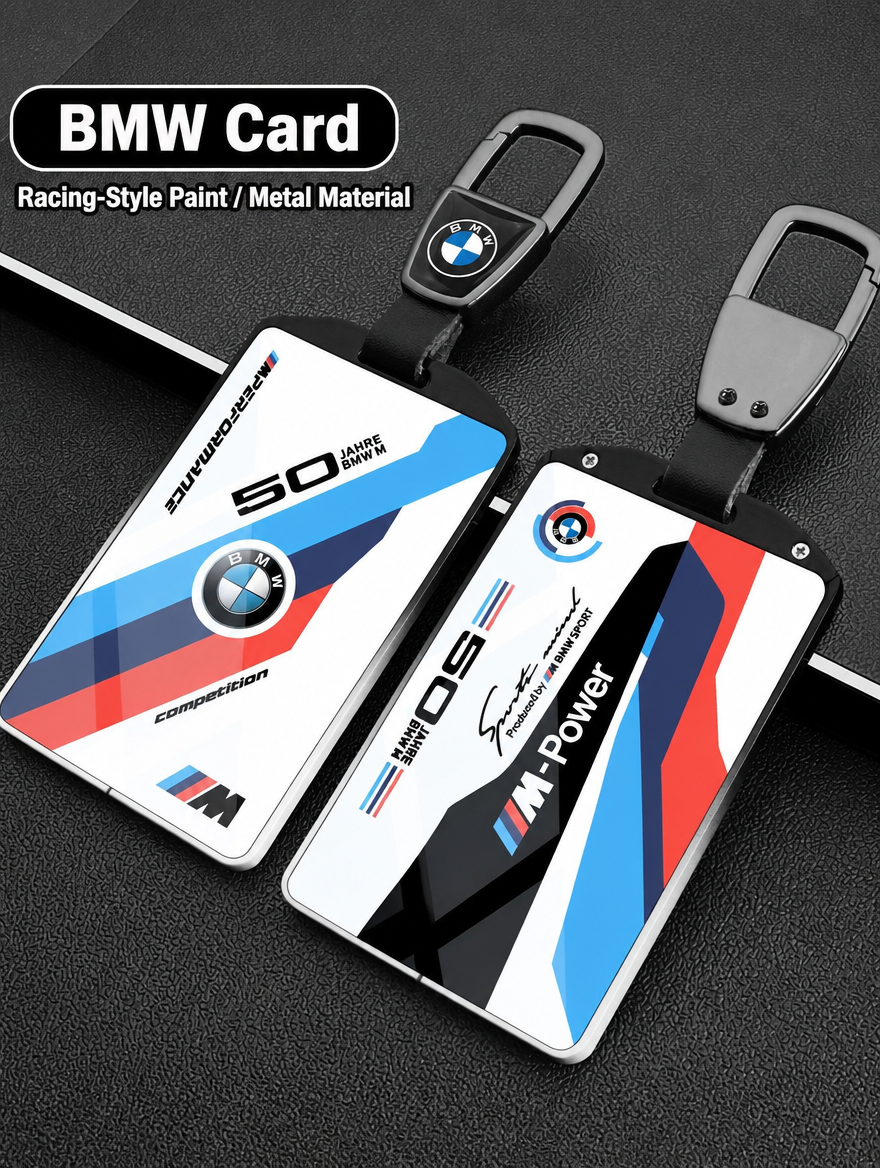 BMW Card Key Cover - Racing-Style Metal Card Holder