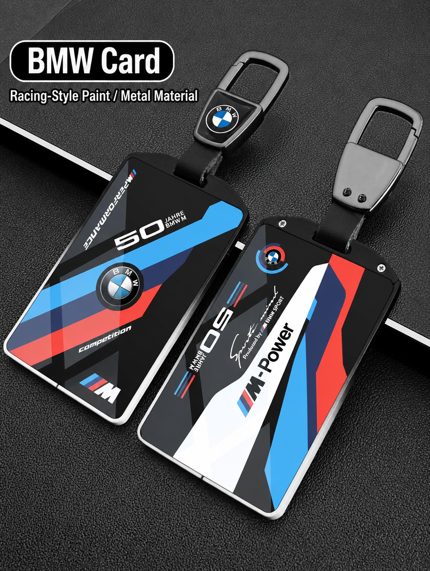 BMW Card Key Cover - Racing-Style Metal Card Holder