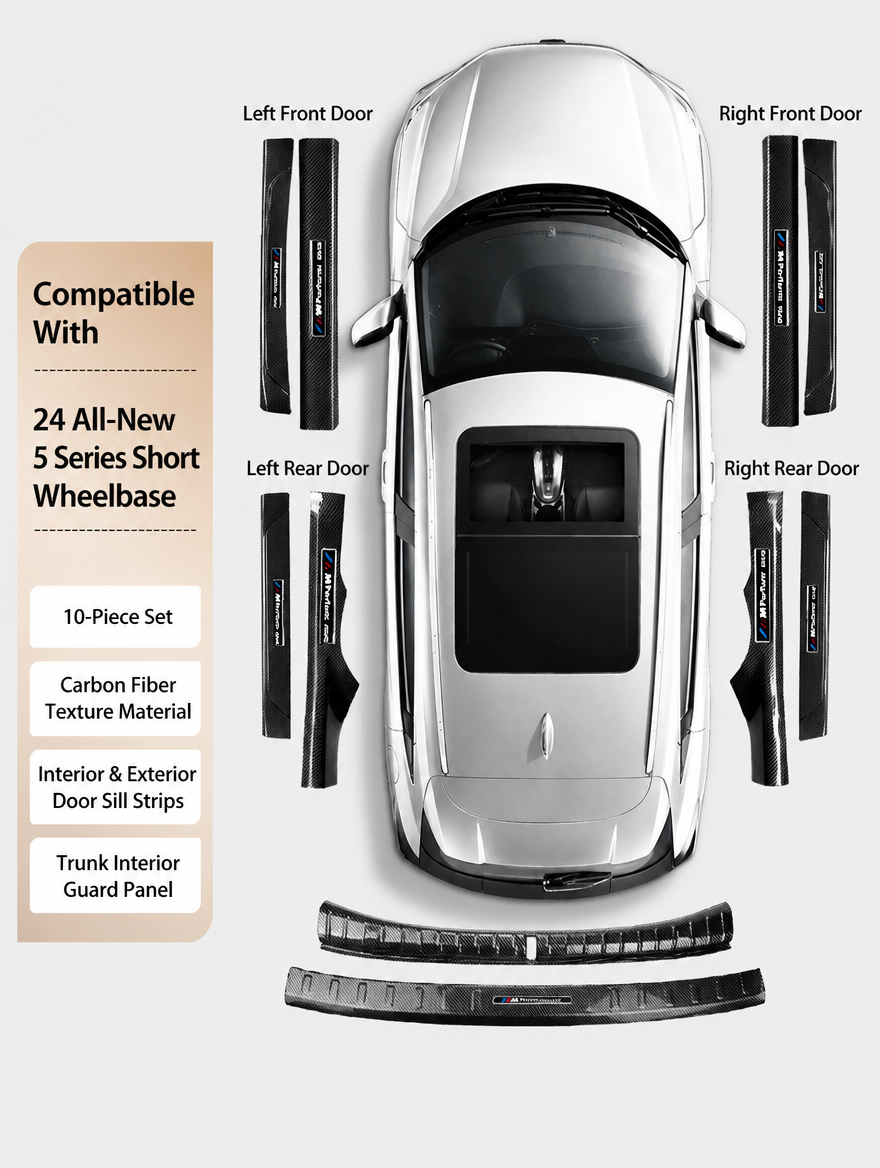 BMW Carbon Fiber Door Sill Strip - Welcome Pedal Protection Kit