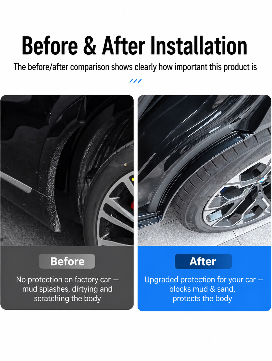 BMW X3 Rear Wheel Liner &amp; Mudguard Kit - Drill-Free Fender Trim