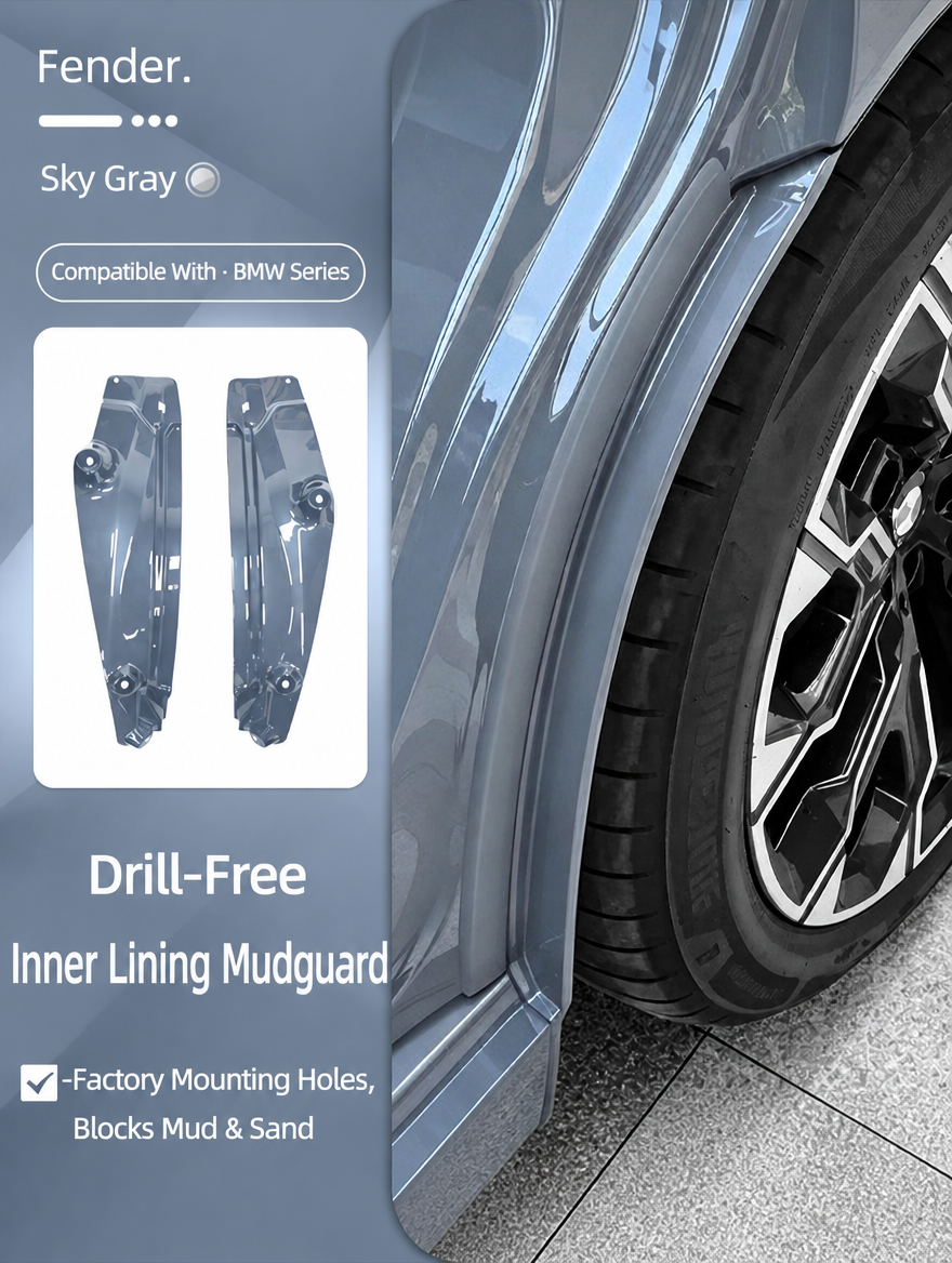 BMW X3 Rear Wheel Liner &amp; Mudguard Kit - Drill-Free Fender Trim