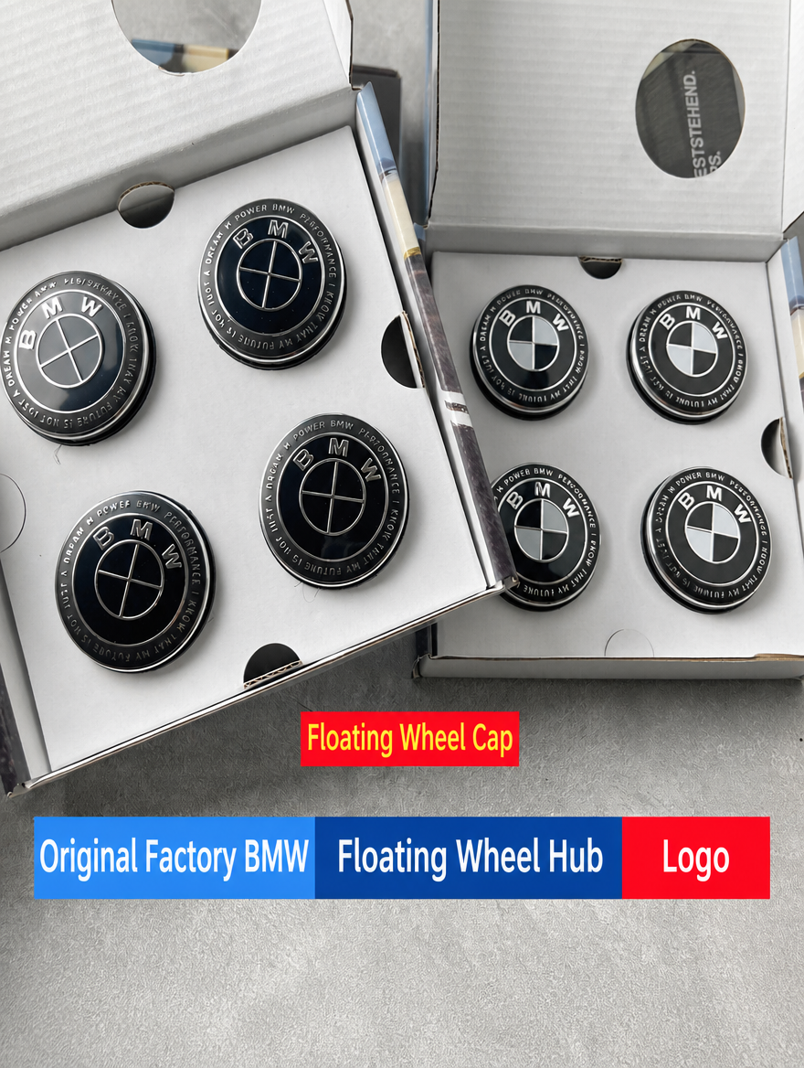 BMW Floating Wheel Hub Cap Badge Set - 56mm/68mm