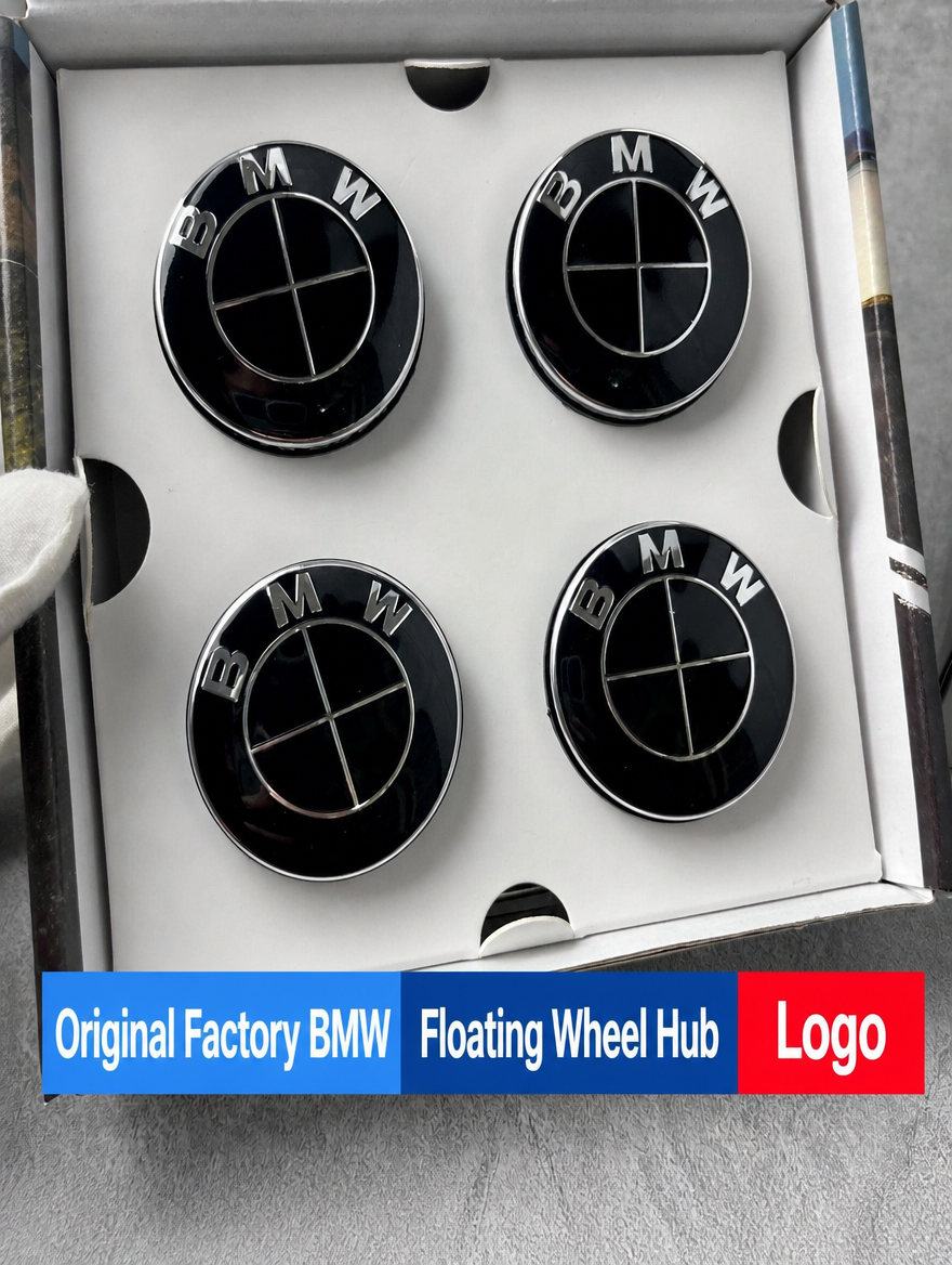 BMW Floating Wheel Hub Cap Badge Set - 56mm/68mm
