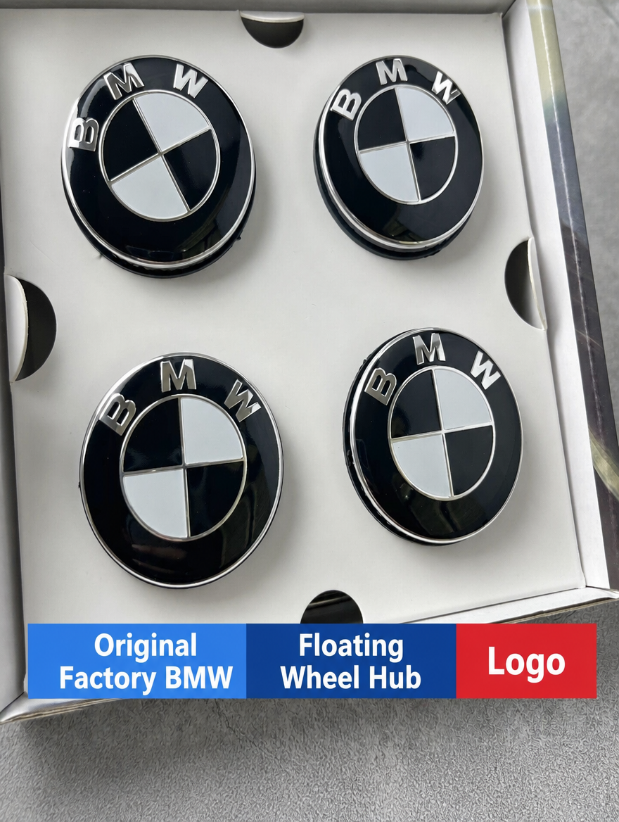 BMW Floating Wheel Hub Cap Badge Set - 56mm/68mm