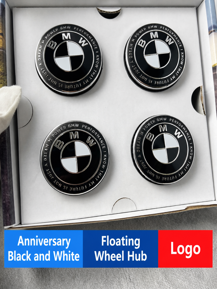 BMW Floating Wheel Hub Cap Badge Set - 56mm/68mm