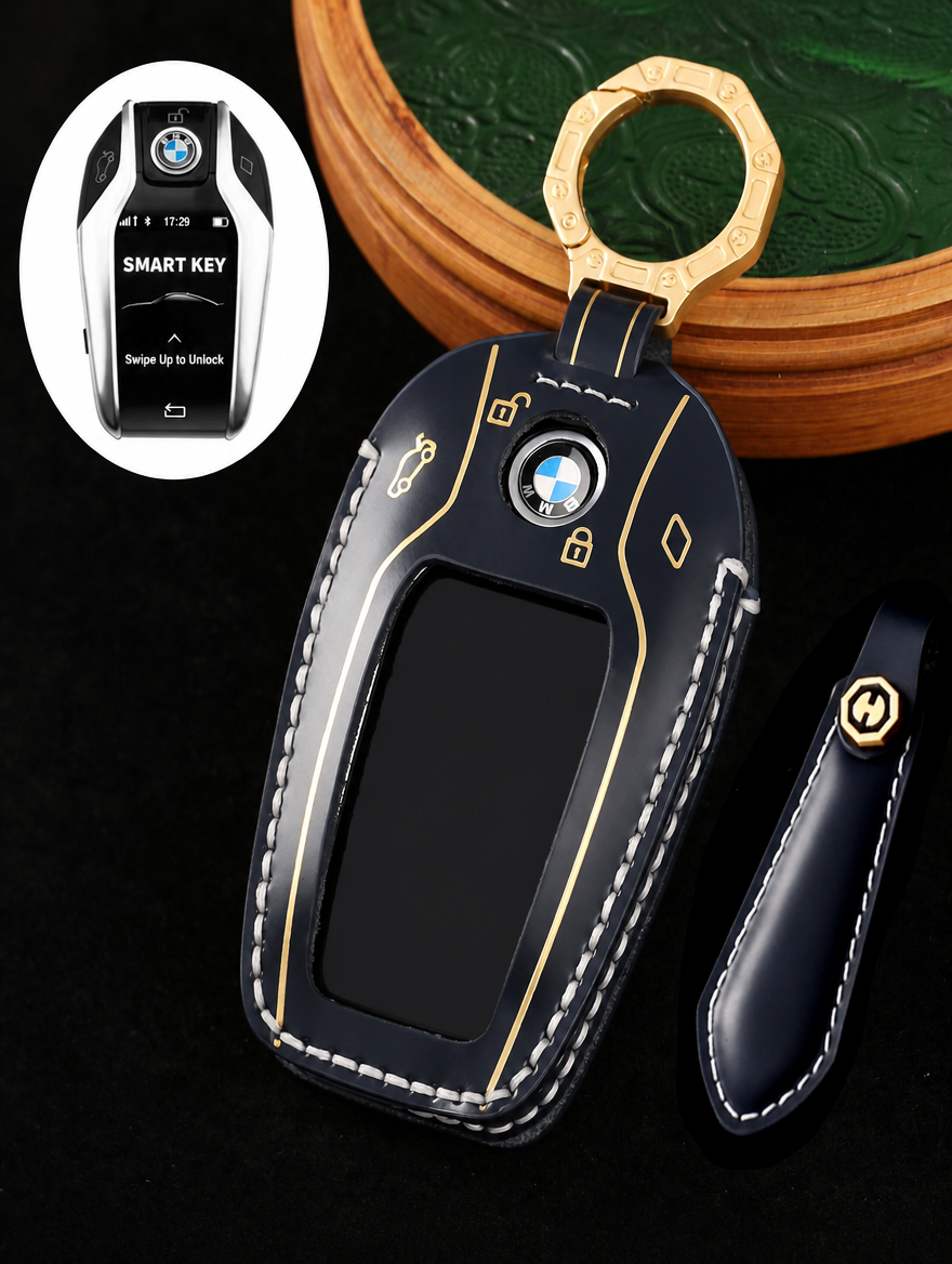 BMW Horseshoe-Style Genuine Leather Key Case