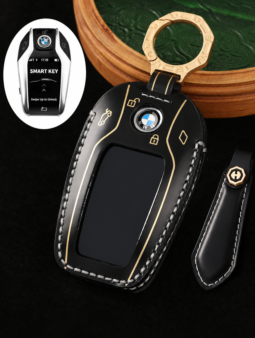 BMW Horseshoe-Style Genuine Leather Key Case