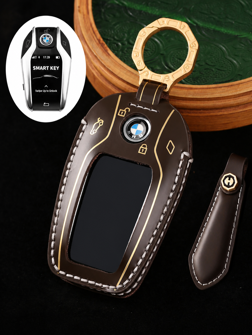 BMW Horseshoe-Style Genuine Leather Key Case