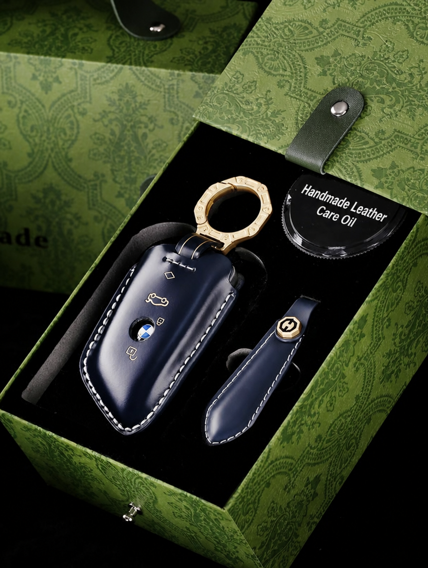 BMW Horseshoe-Style Genuine Leather Key Case