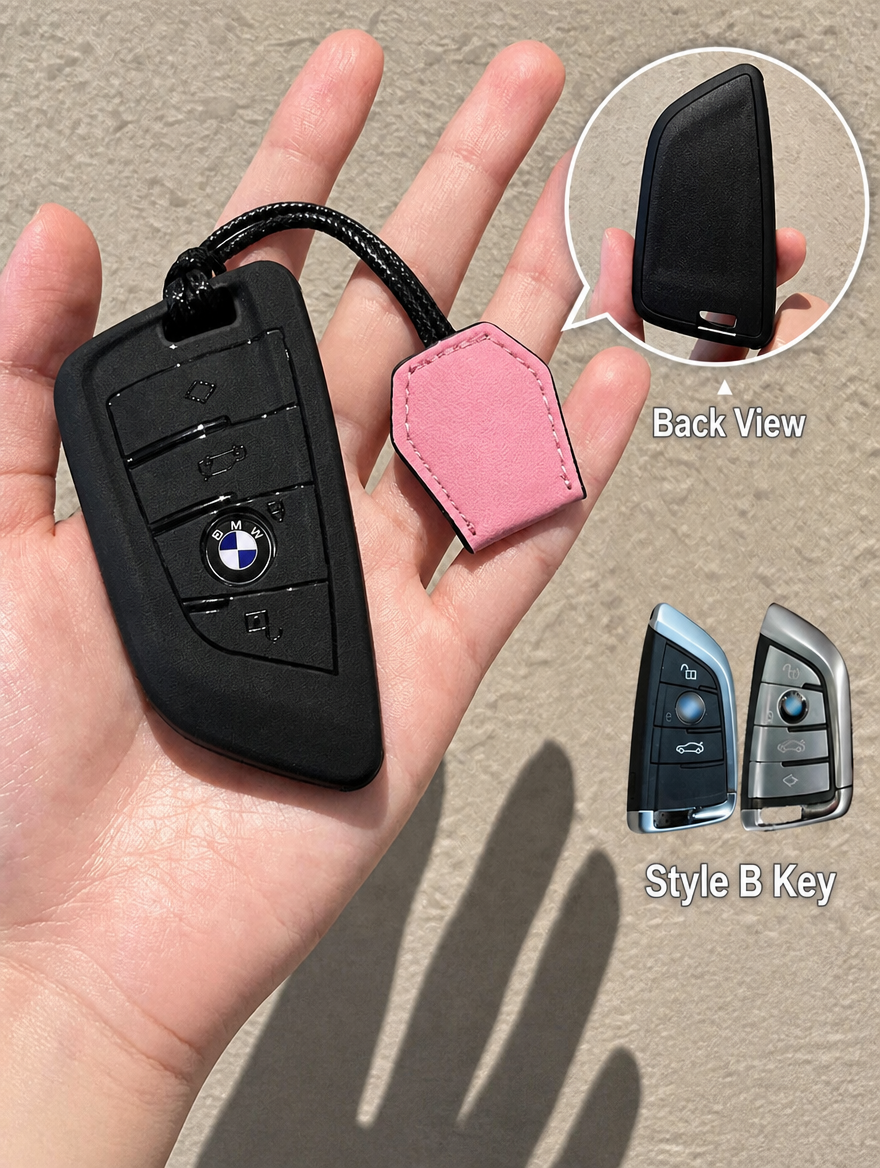 BMW Silicone Key Fob Case with Keychain