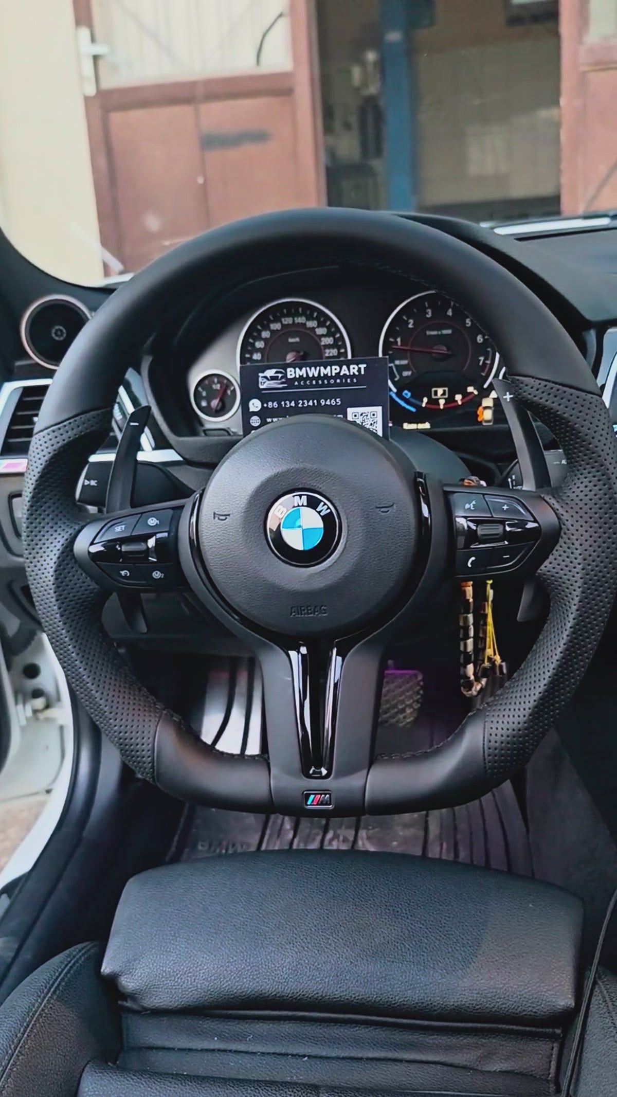 Customized Nappa Leather with Black Trim Steering Wheel For BMW F Series