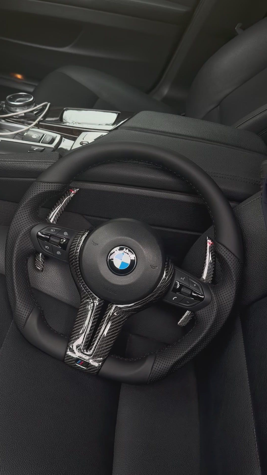 BMW F-Series Nappa Leather Custom Steering Wheel with Carbon Fiber Center