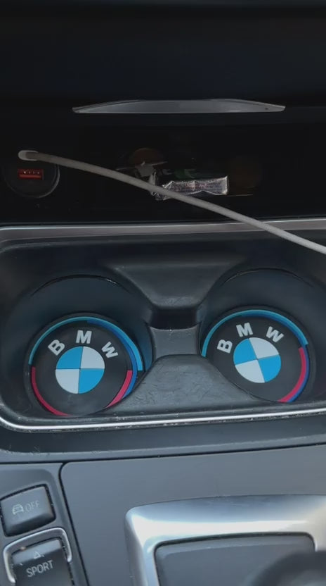 BMW M Performance Cup Holder Coasters – Anti-Slip Silicone Inserts
