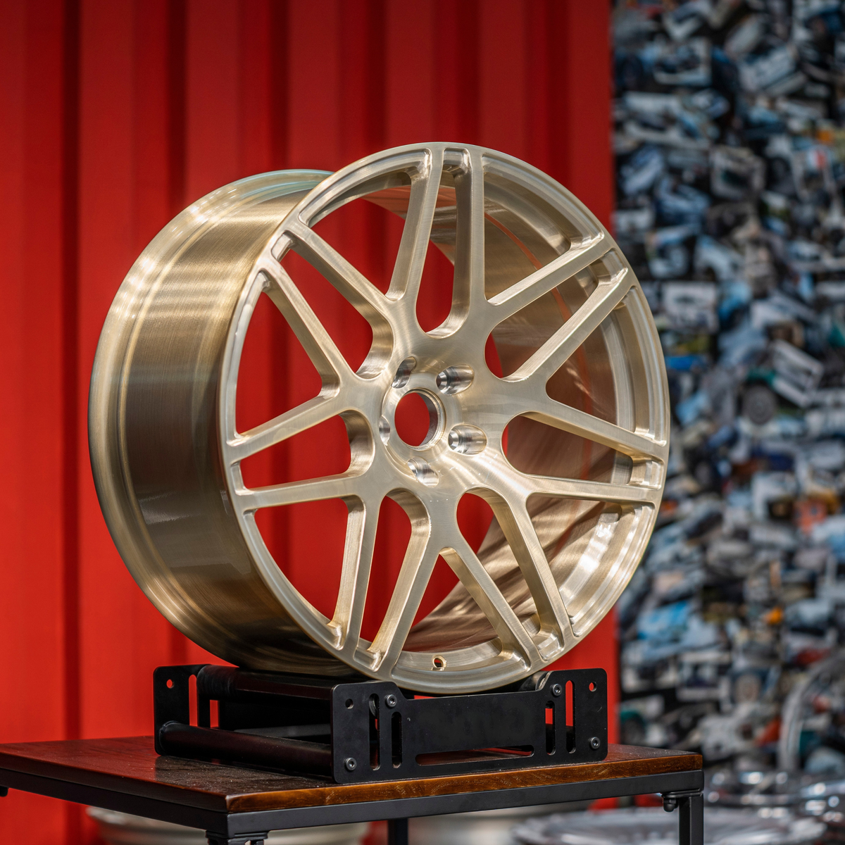 T6061 Forged Alloy Wheel – Multi-Spoke Performance Rim | Brushed Champagne Finish