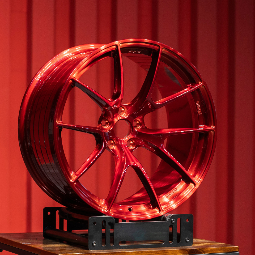 Forged Alloy Wheel – Multi-Spoke Performance Rim | Gloss Red Finish