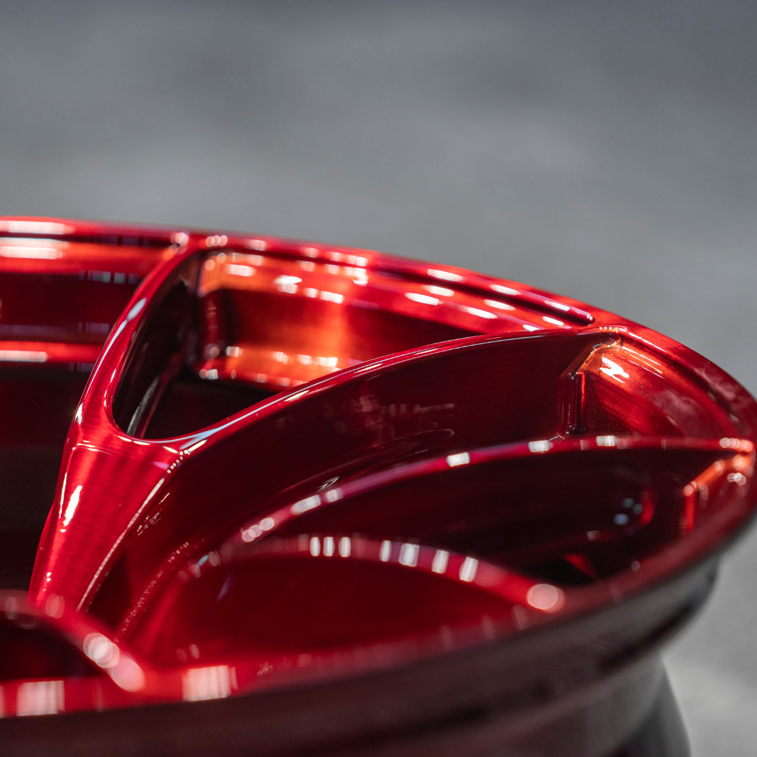 Forged Alloy Wheel – Multi-Spoke Performance Rim | Gloss Red Finish