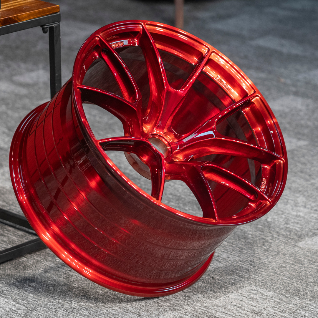 Forged Alloy Wheel – Multi-Spoke Performance Rim | Gloss Red Finish