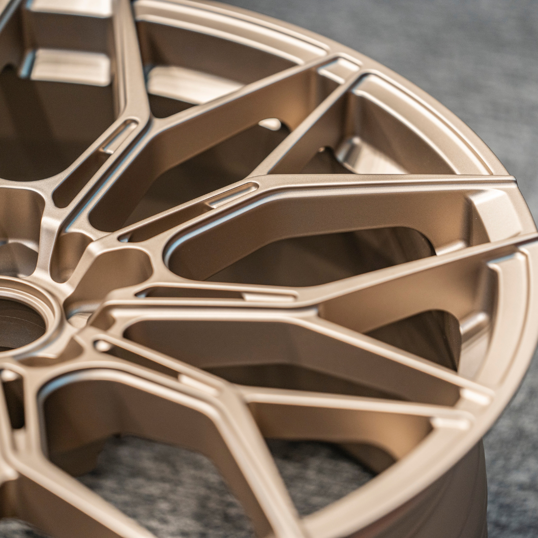 Forged Alloy Wheel – Mesh Multi-Spoke Performance Rim | Champagne Gold Finish
