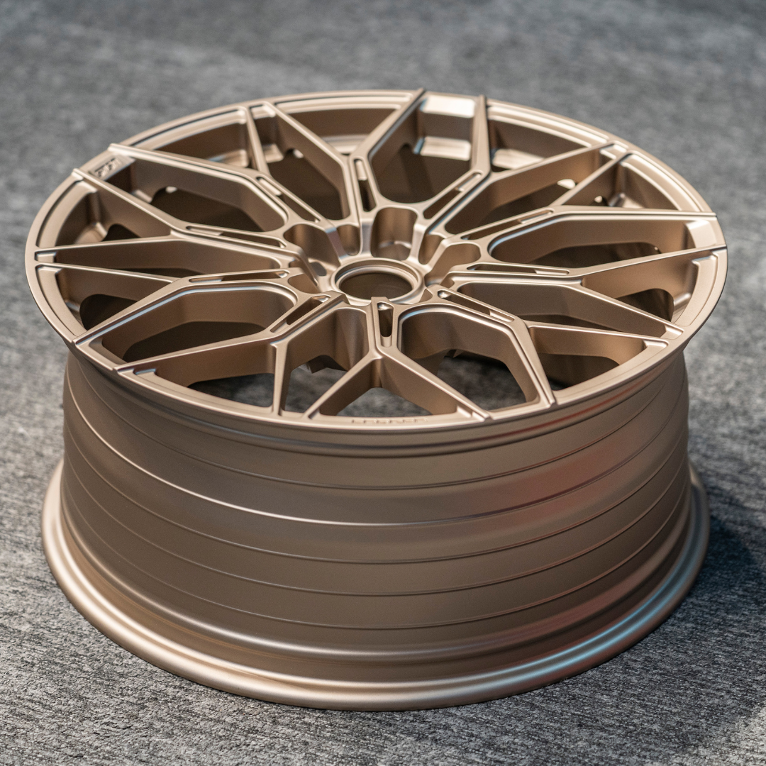 Forged Alloy Wheel – Mesh Multi-Spoke Performance Rim | Champagne Gold Finish